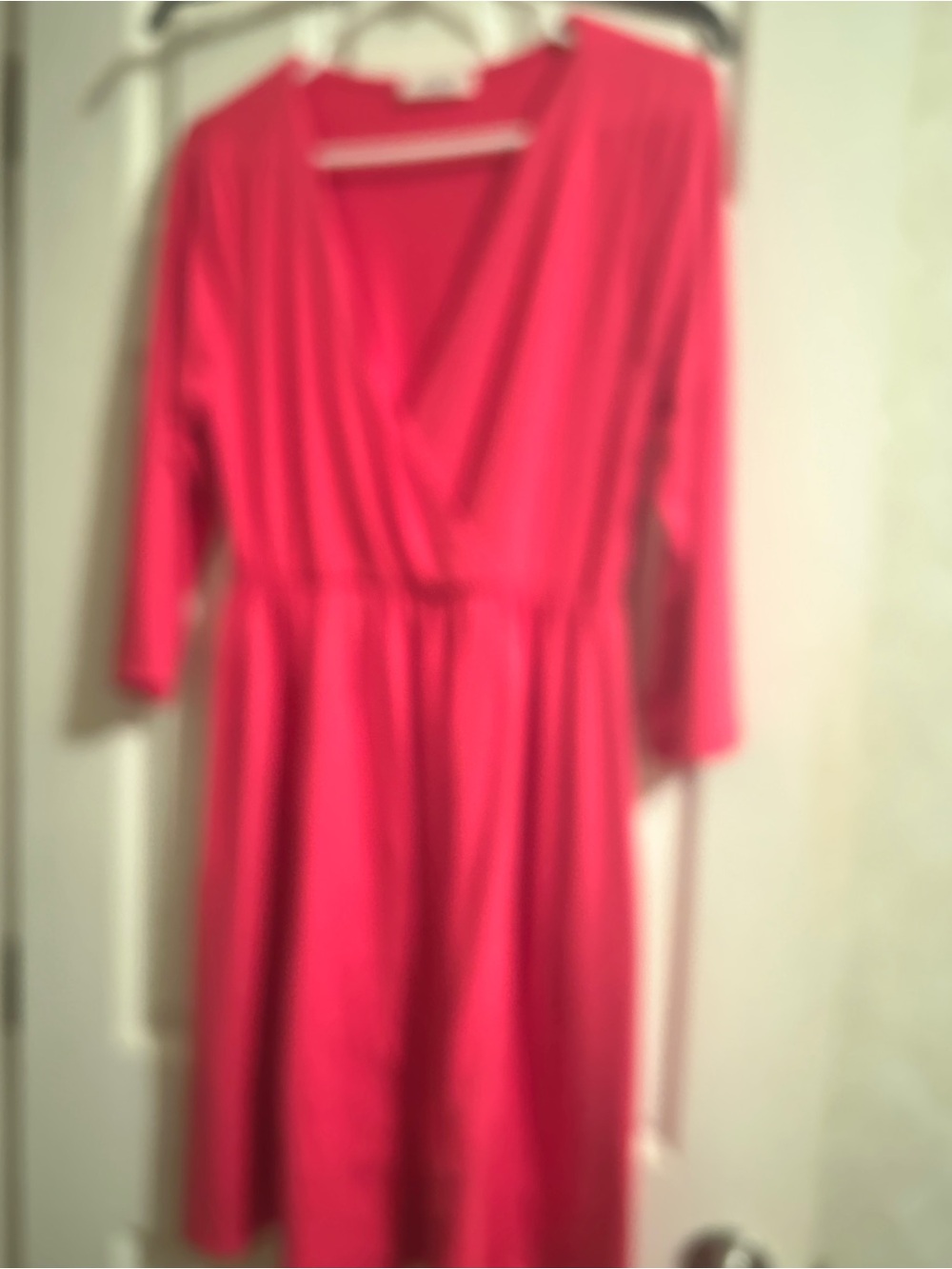 Zenana Outfitters Coral-Red Midi Wrap Dress